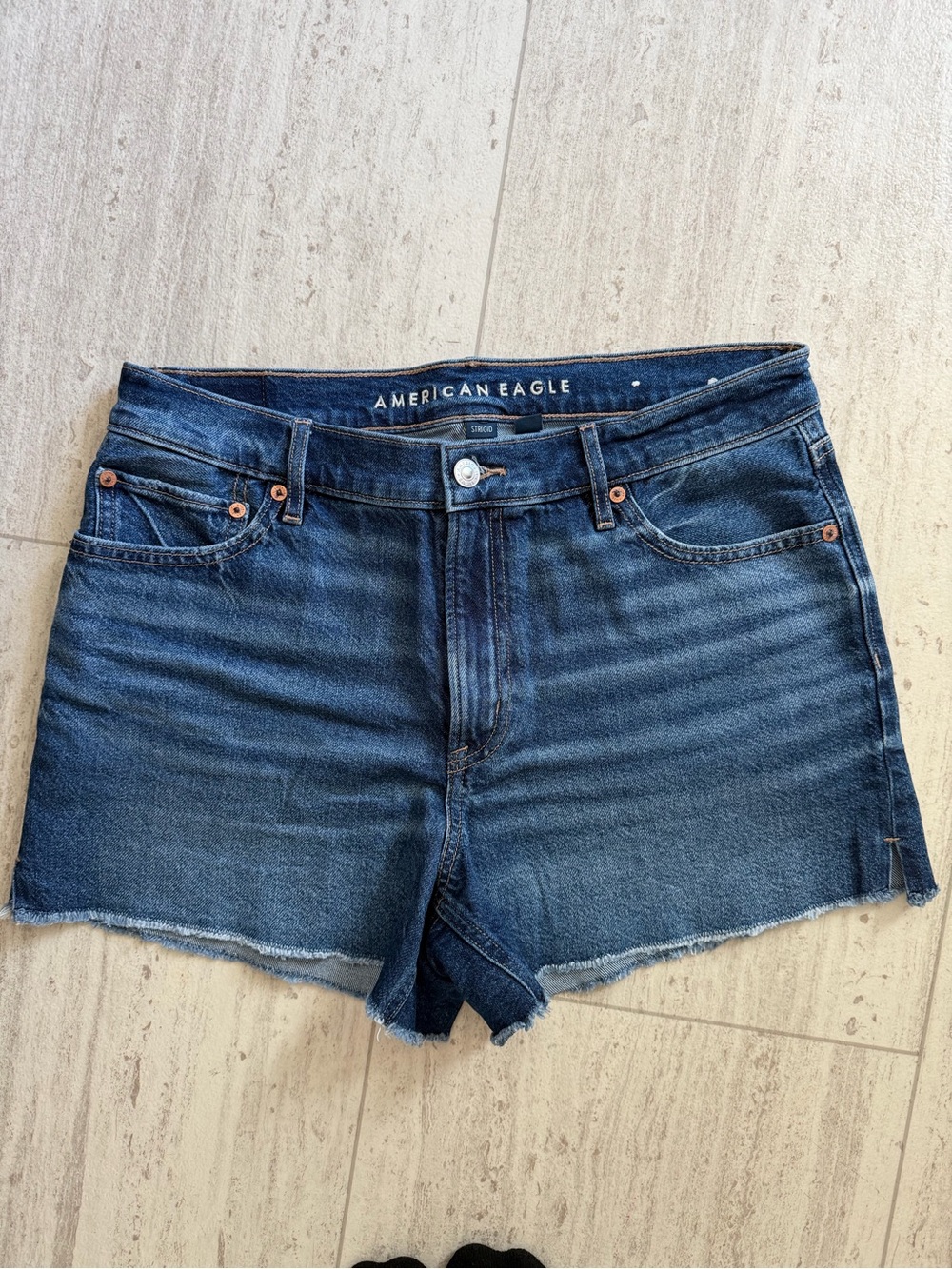 American Eagle Outfitters Dark Blue Denim Cutoff Jean Shorts